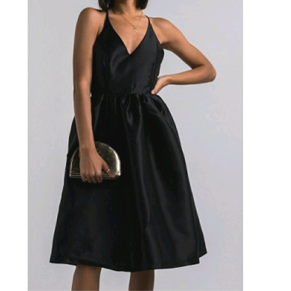 NEW Hesperus Black Taffeta Cocktail Dress size S